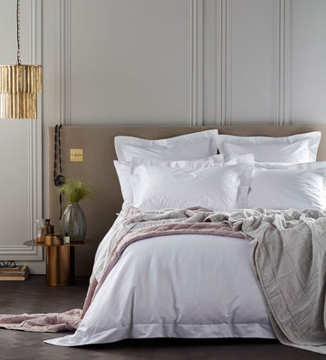 Housse de Couette en Coton Blanc